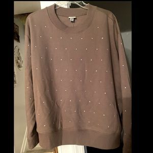 Taupe Rhinestone Pullover